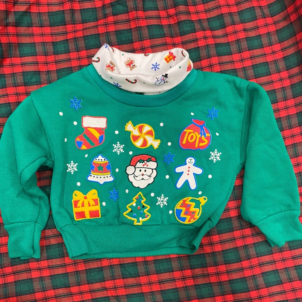 Vintage Basic Editions Green size 12m baby Sweatshirt with Festive Designs